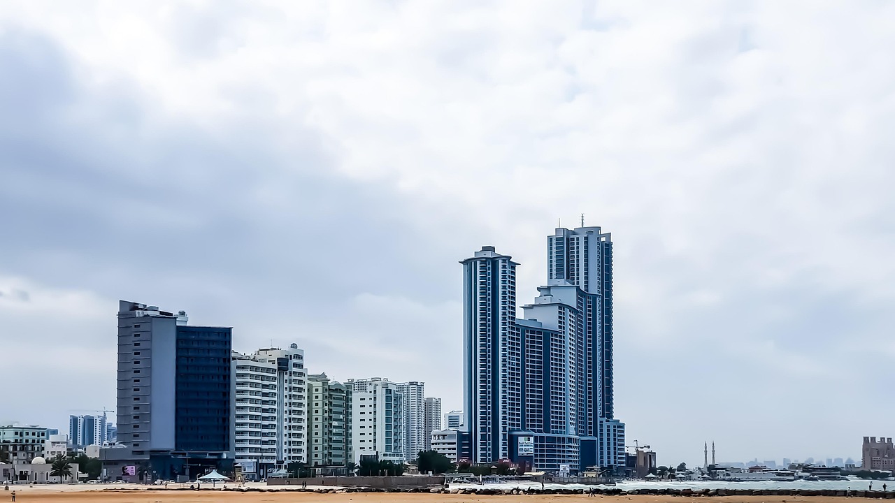 beach, buildings, architecture, sky, clouds, modern, modern buildings, skyline, city, cityscape, skyscrapers, urban, ajman, uae, aqaar, towers, ajman, nature, ajman, ajman, ajman, ajman